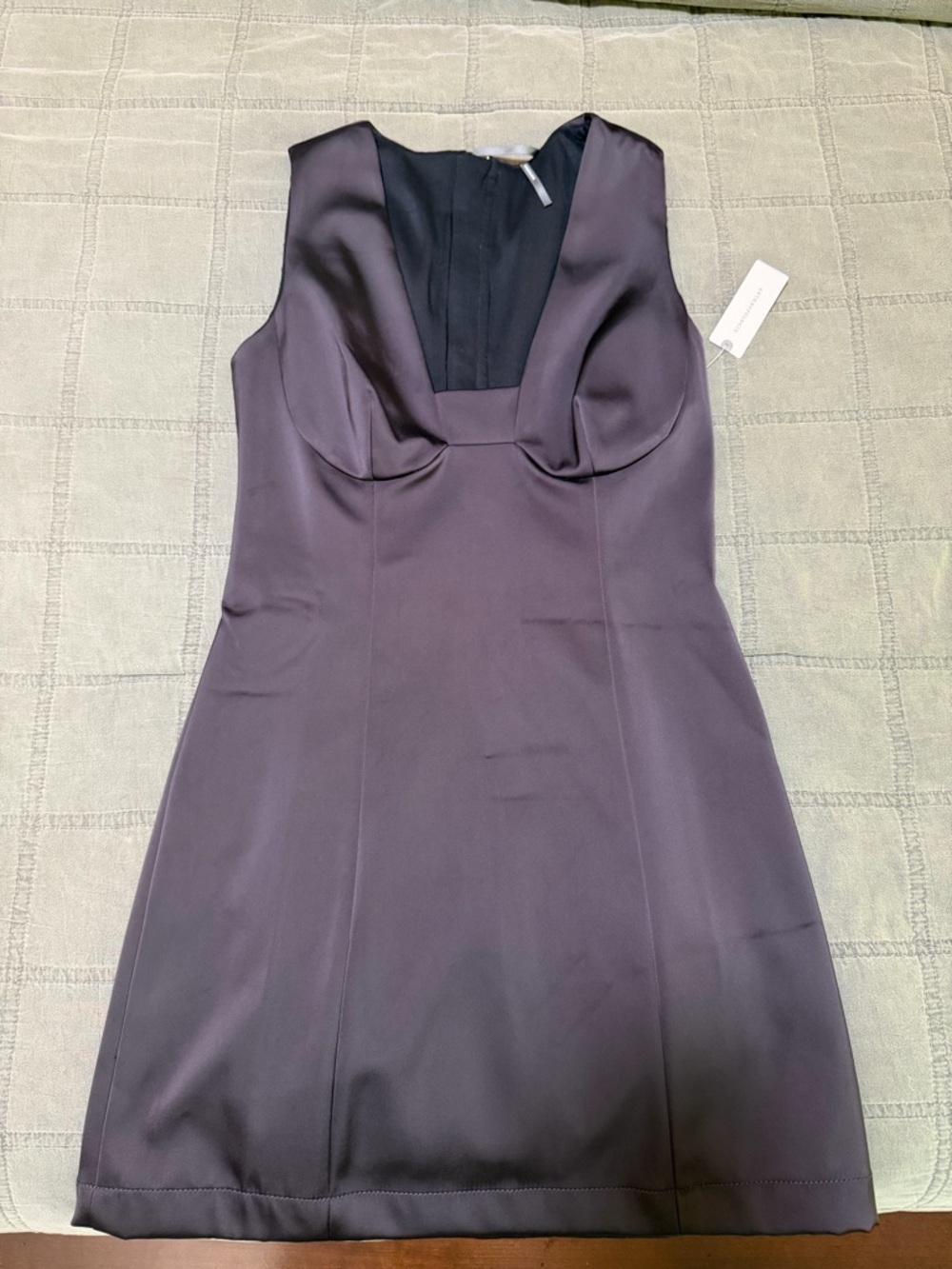 Anthropologie Black Sleeveless Satin Cocktail Dress
